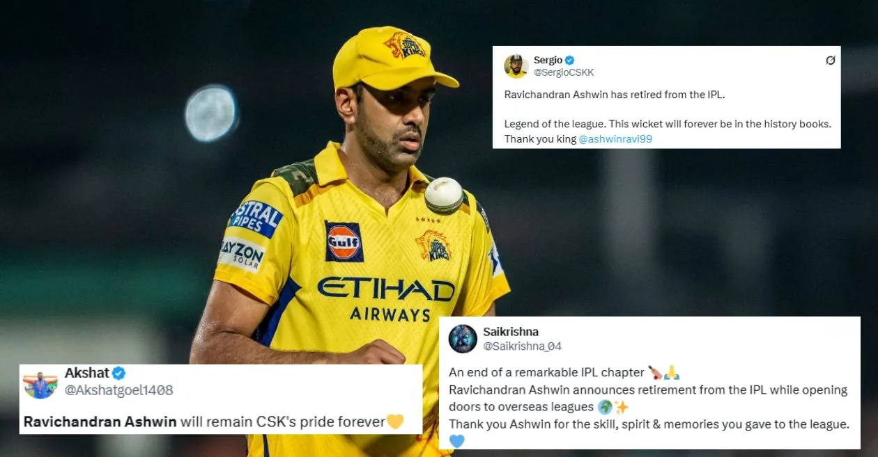 Fans pour out emotional reactions as Ravichandran Ashwin announces IPL retirement