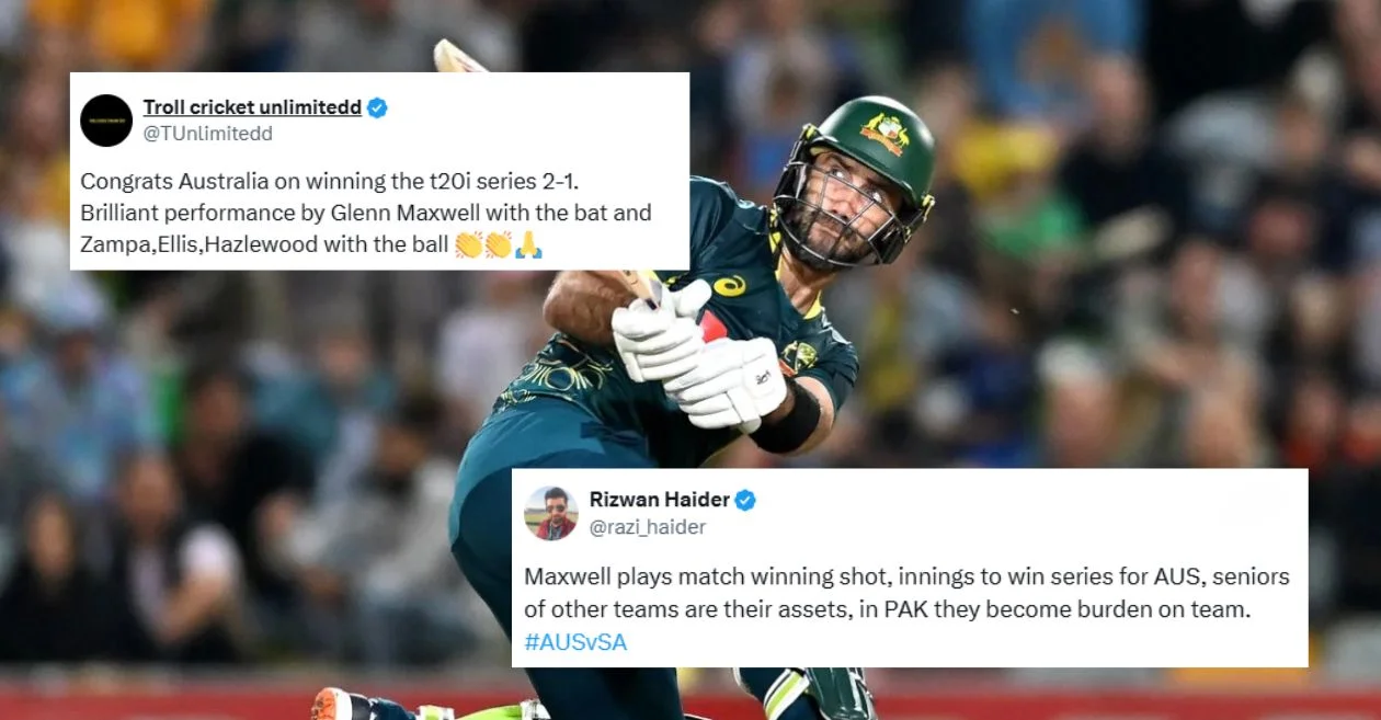 Fans erupt after Glenn Maxwell helps Australia to defeat South Africa in final 3rd T20I to win the series 2-1