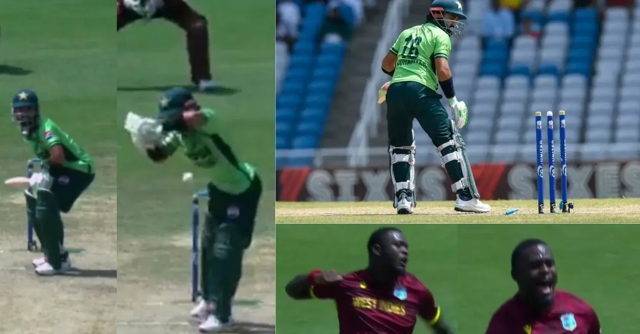 WATCH: Jayden Seales castles Mohammed Rizwan for a golden duck with a peach in WI vs PAK 3rd ODI
