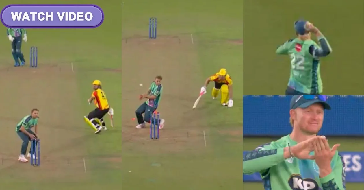 WATCH: Jordan Cox’s incredible direct-hit to dismiss Marcus Stoinis sparks an animated celebration in The Hundred 2025
