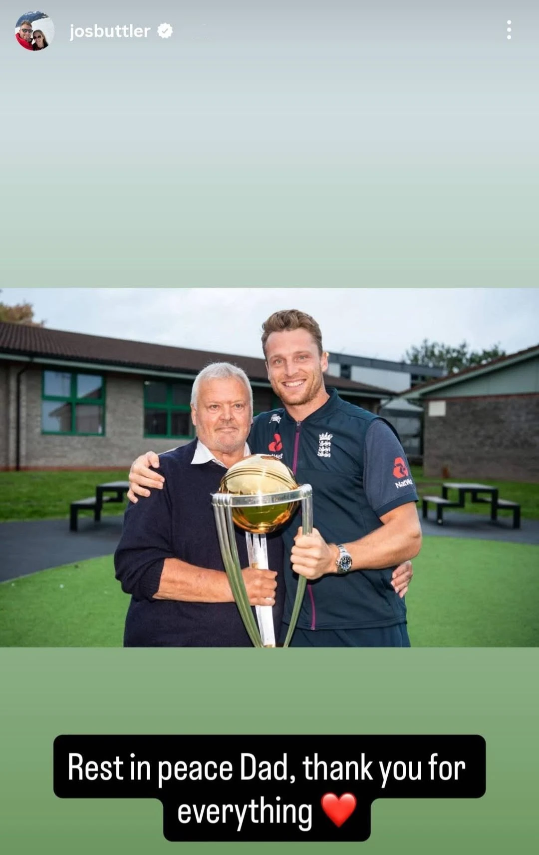 Jos Buttler pays tribute to his late father