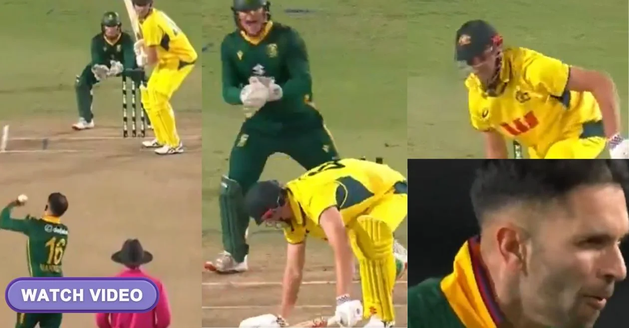 AUS vs SA [WATCH]: Keshav Maharaj’s rippling spell sends Cameron Green packing in maiden fifer to rock Australia in 1st ODI