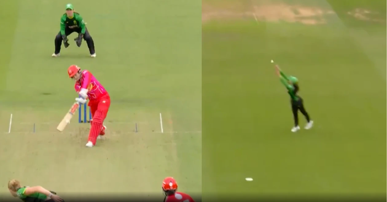 WATCH: Maia Bouchier grabs a stunner to dismiss Tammy Beaumont in Brave’s thrilling win over Fire – The Hundred Women’s 2025