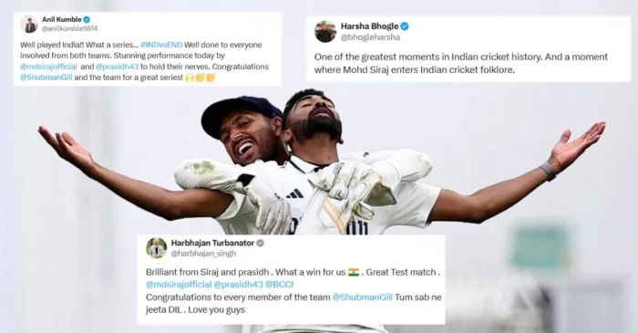 Fans erupt in jubilation as Mohammed Siraj’s fiery fifer helps India win Oval Test and draw series 2-2 against England