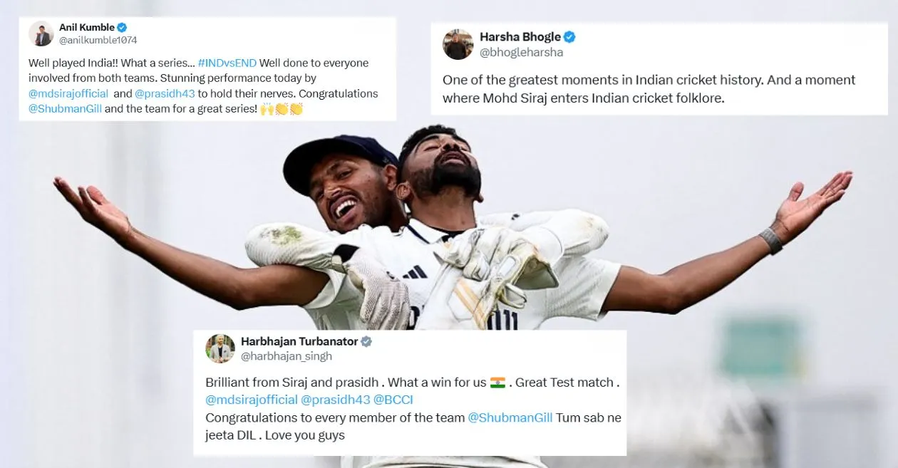 Fans erupt in jubilation as Mohammed Siraj’s fiery fifer helps India win Oval Test and draw series 2-2 against England