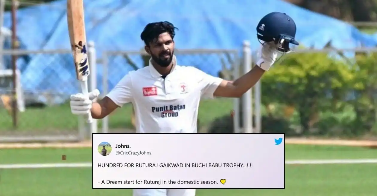 Fans react as Ruturaj Gaikwad hits a dazzling century in Buchi Babu Trophy 2025