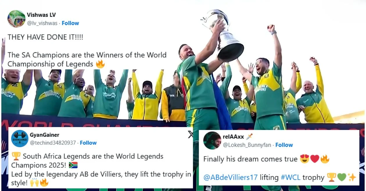 Fans hail AB de Villiers’ blistering century as South Africa Champions thrash Pakistan Champions to clinch WCL 2025 title in style