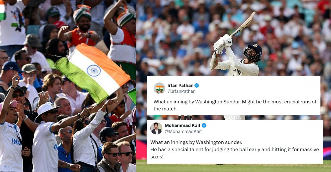 ENG vs IND: Fans go gaga as Washington Sundar’s thunderous 53 leaves England facing historic run chase at The Oval
