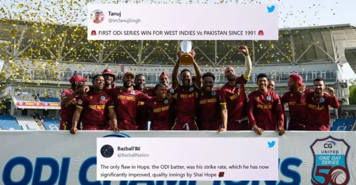 Fans erupt as Shai Hope and Jayden Seales star in West Indies’ first ODI series win over Pakistan in 34 years