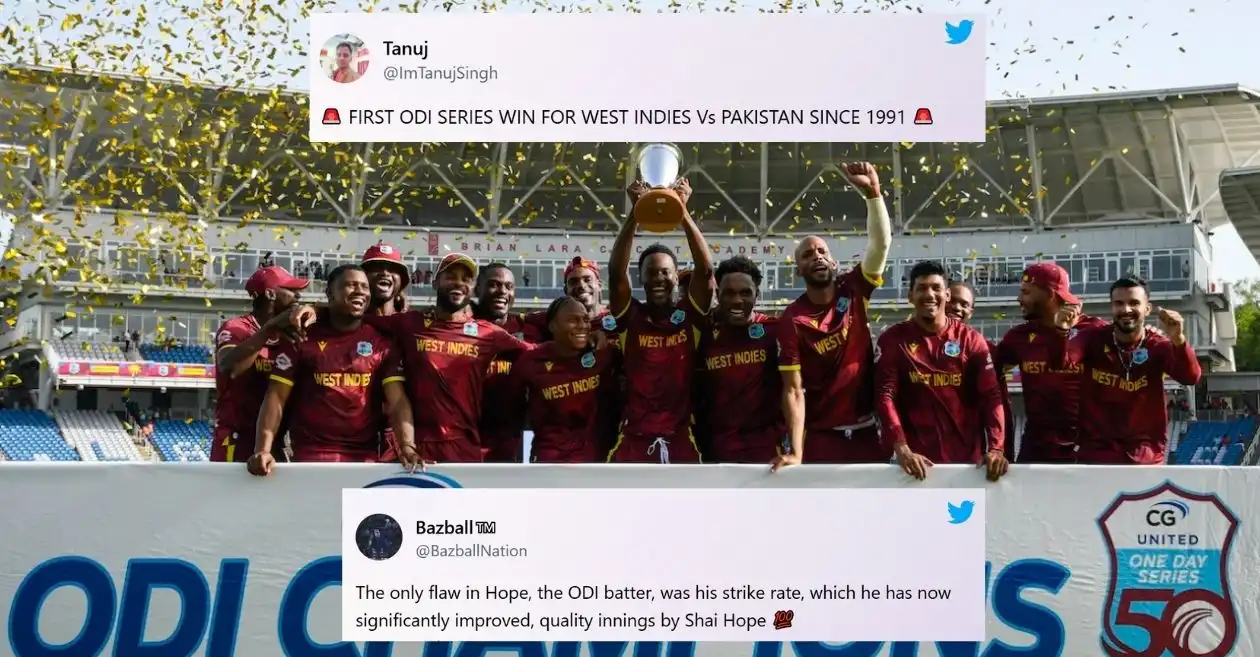 Fans erupt as Shai Hope and Jayden Seales star in West Indies’ first ODI series win over Pakistan in 34 years