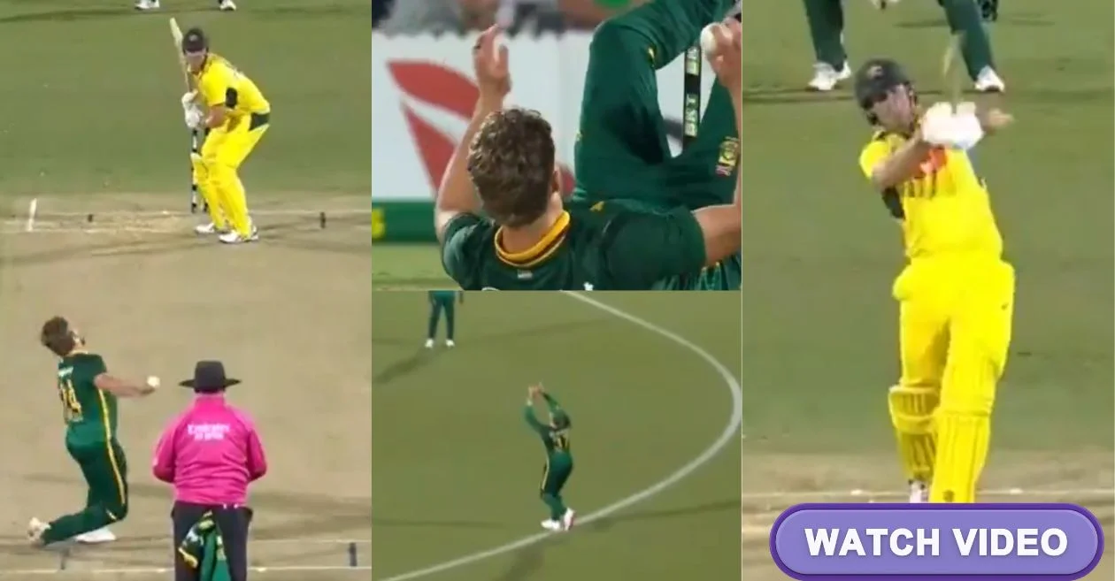 AUS vs SA [WATCH]: Wiaan Mulder’s scary fall turns to glory with Mitchell Marsh’s wicket in second ODI
