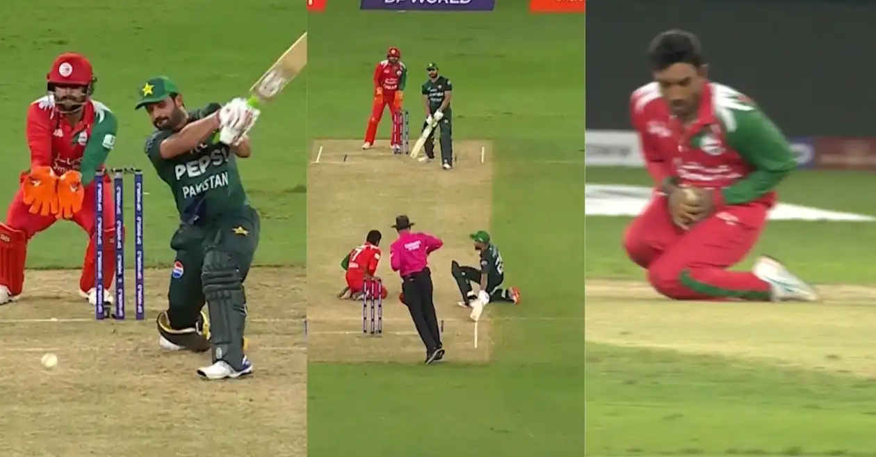 WATCH: Aamir Kaleem takes a splendid catch to dismiss Sahibzada Farhan in PAK vs OMN Asia Cup 2025 clash
