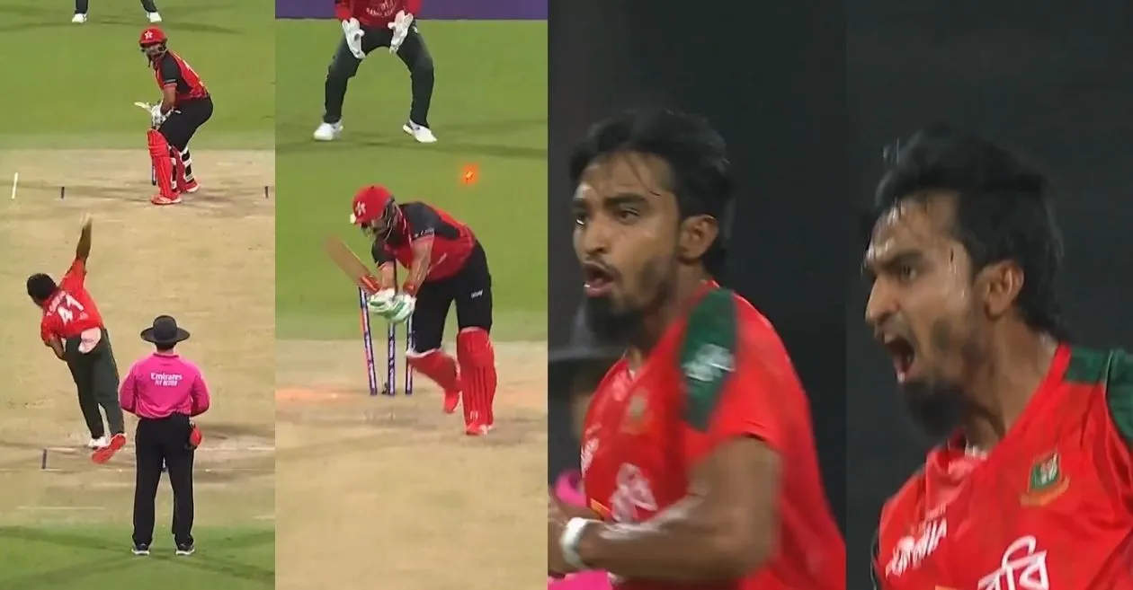 Asia Cup 2025 [WATCH]: Babar Hayat undone by Tanzim Hasan’s jaffa as bowler’s fiery send-off energises BAN vs HK contest