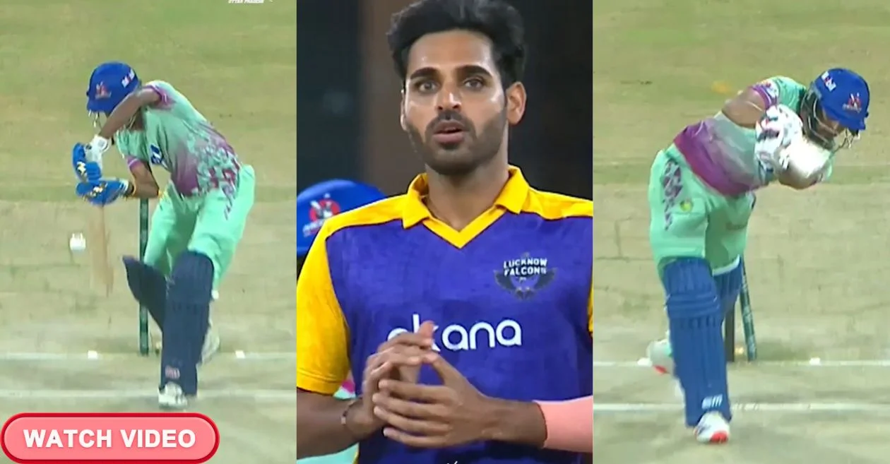 WATCH: Bhuvneshwar Kumar turns back the clock with magical double-wicket maiden in Qualifier 2 of UP T20 League