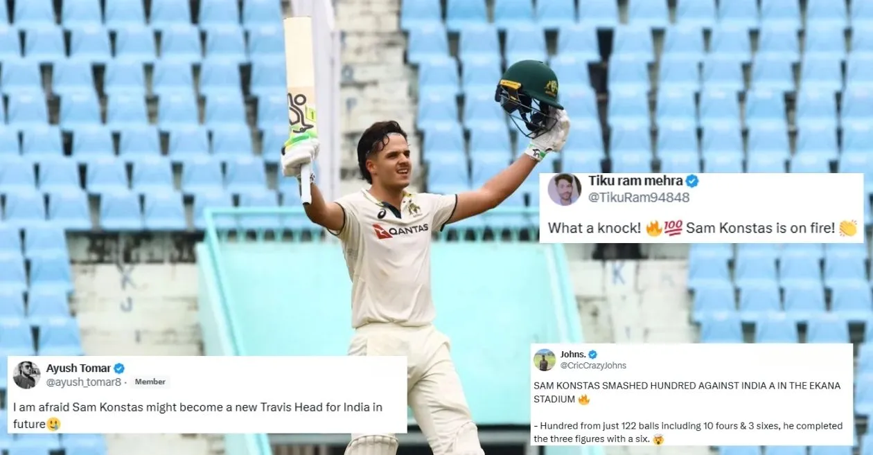 Fans erupt as Sam Konstas delivers a dazzling century against India A in the first unofficial Test