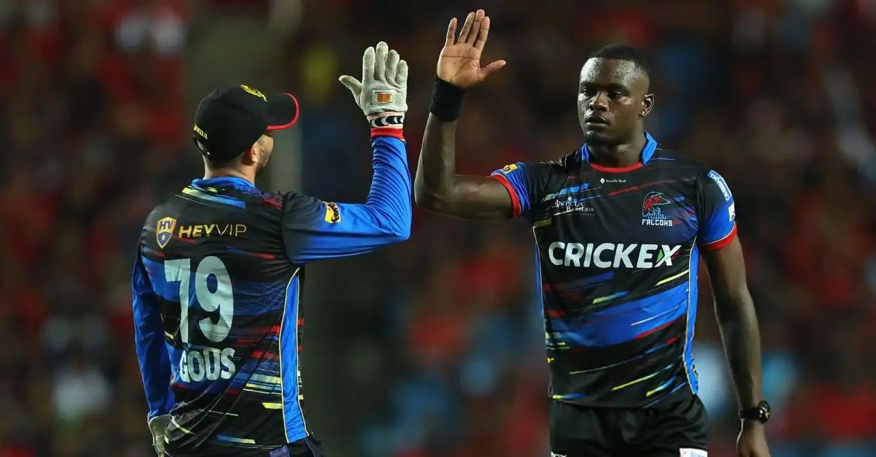 Jayden Seales’ 4-wicket haul powers Antigua and Barbuda Falcons to victory over Guyana Amazon Warriors in CPL 2025
