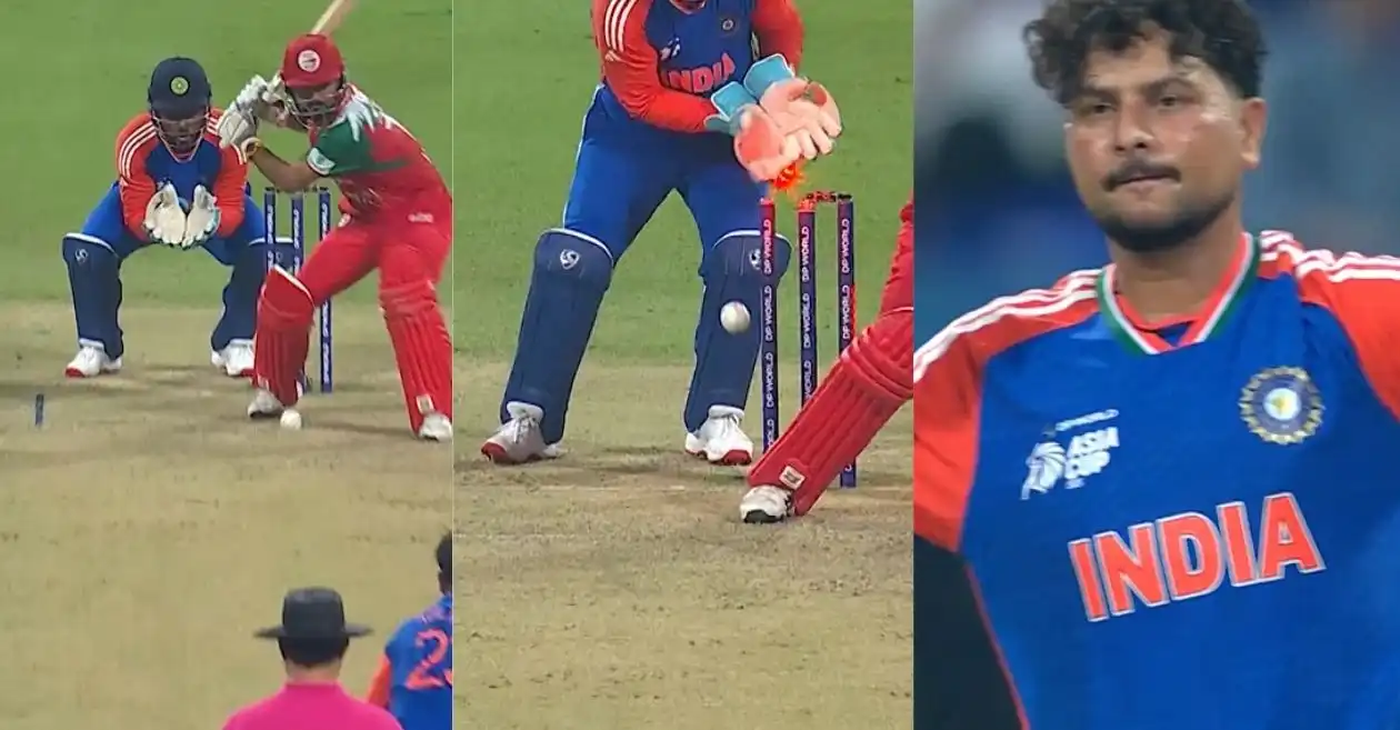 WATCH: Kuldeep Yadav cleans up Jatinder Singh with a beauty in IND vs OMN Asia Cup 2025 clash