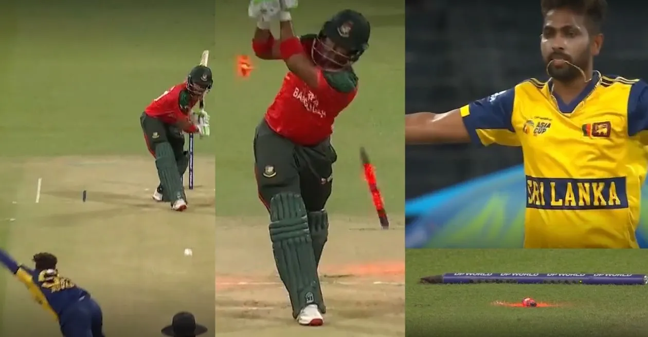 Asia Cup 2025 [WATCH]: Nuwan Thushara cleans up Tanzid Hasan with a jaffa in BAN vs SL match