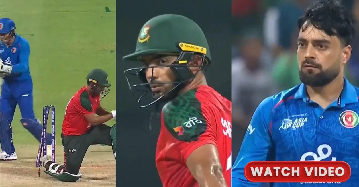 Asia Cup 2025 [WATCH]: Rashid Khan’s death stare to Saif Hassan after getting his wicket during BAN vs AFG clash