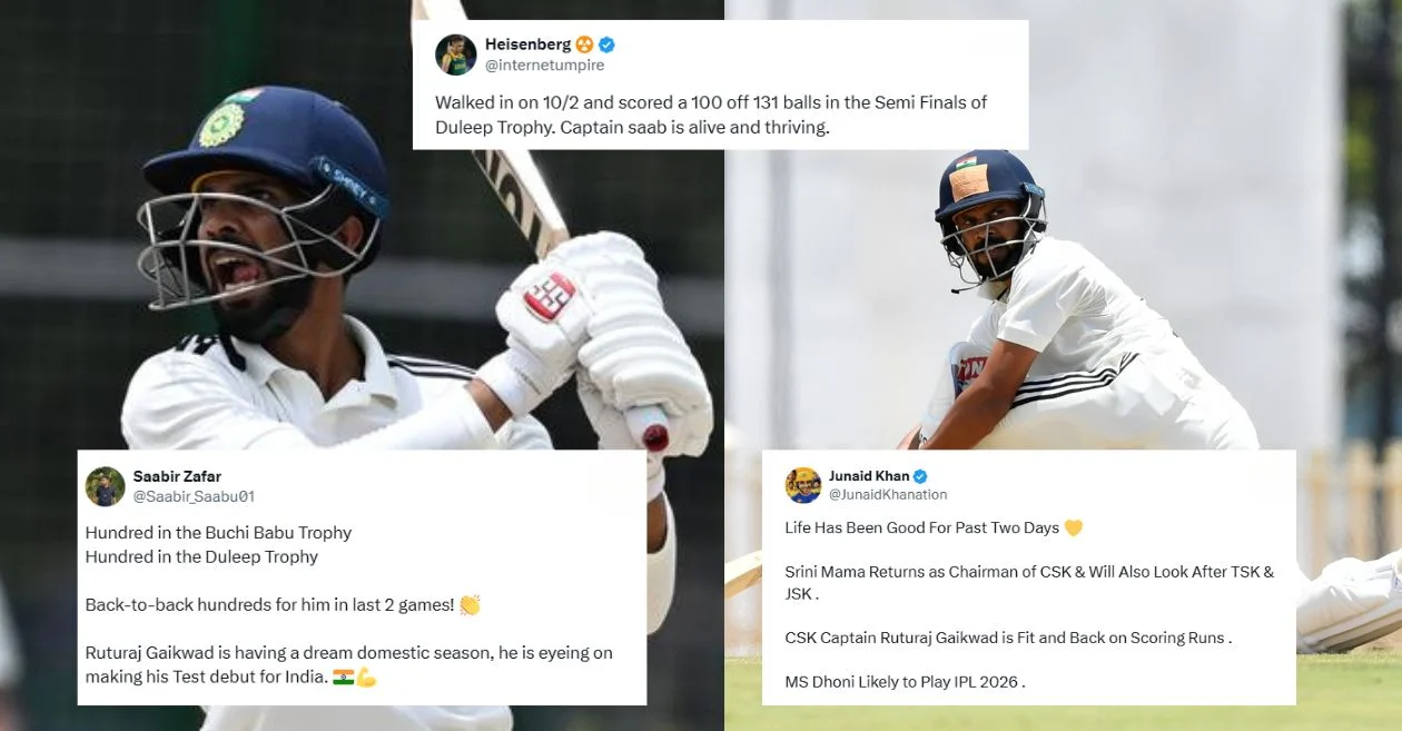 Duleep Trophy 2025: Fans erupt as Ruturaj Gaikwad smashes magnificent century for West Zone in semifinal against Central Zone