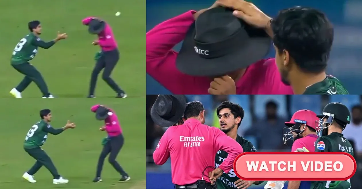 WATCH: Scary moment in Asia Cup 2025 as umpire suffers head blow during Pakistan vs UAE game